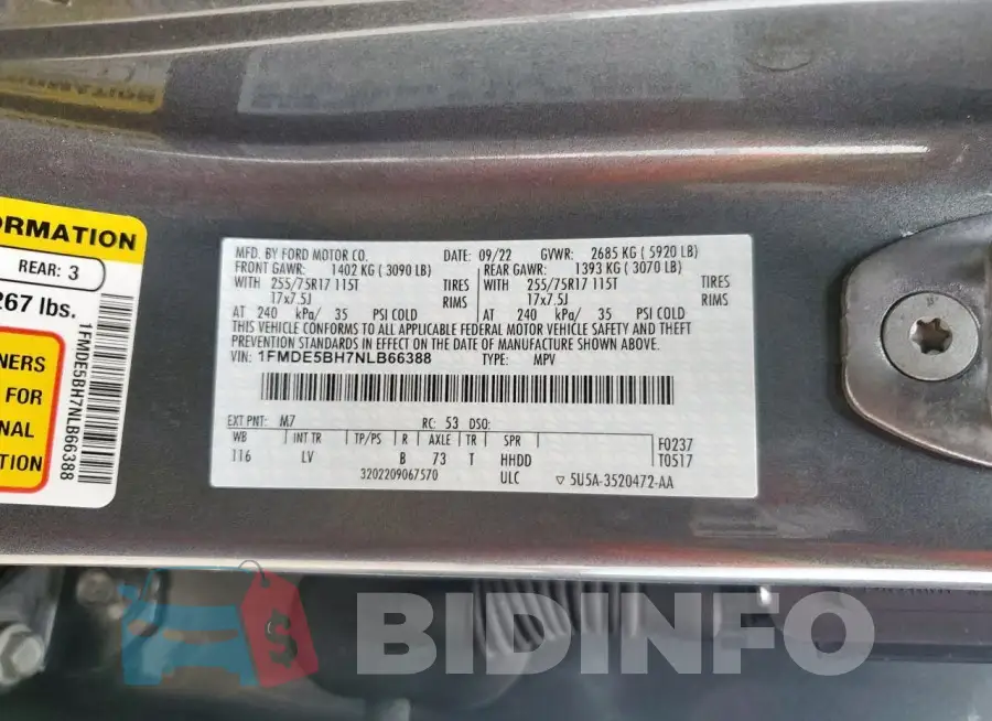 1FMDE5BH7NLB66388 Photo# 13