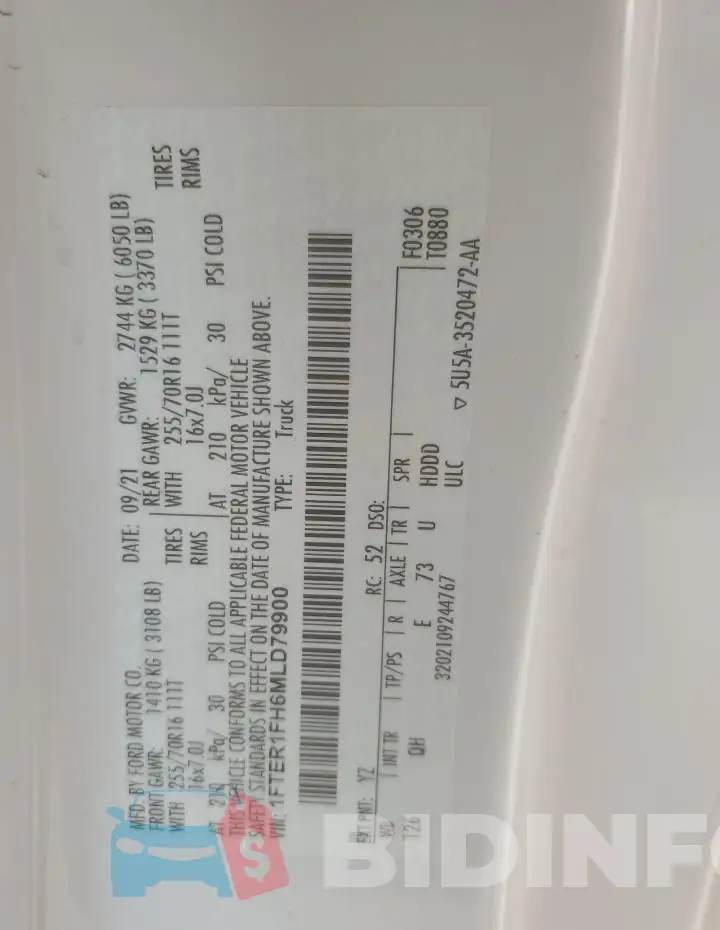 1FTER1FH6MLD79900 Photo# 12