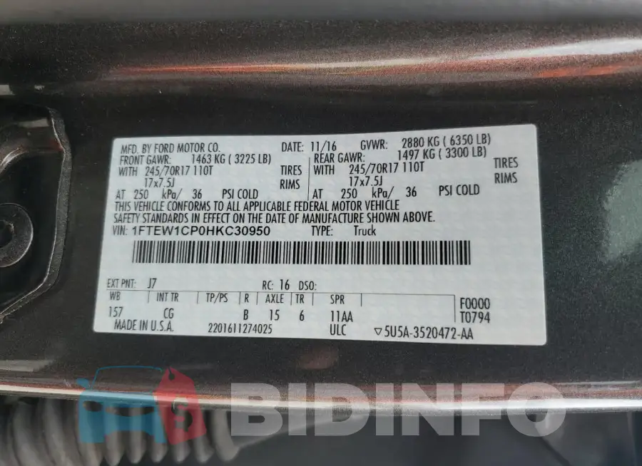 1FTEW1CP0HKC30950 Photo# 12
