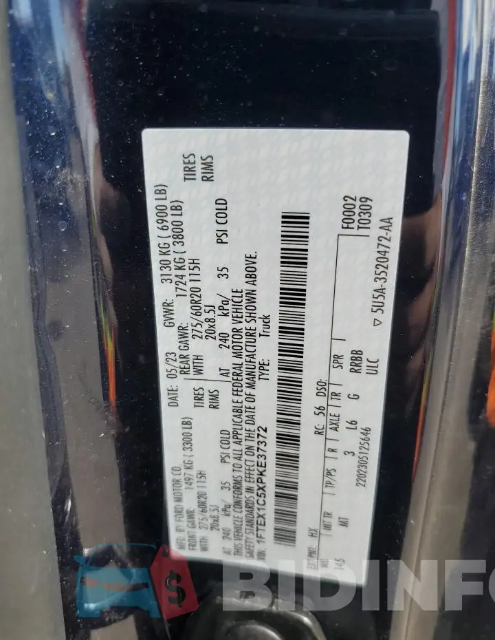 1FTEX1C5XPKE37372 Photo# 12