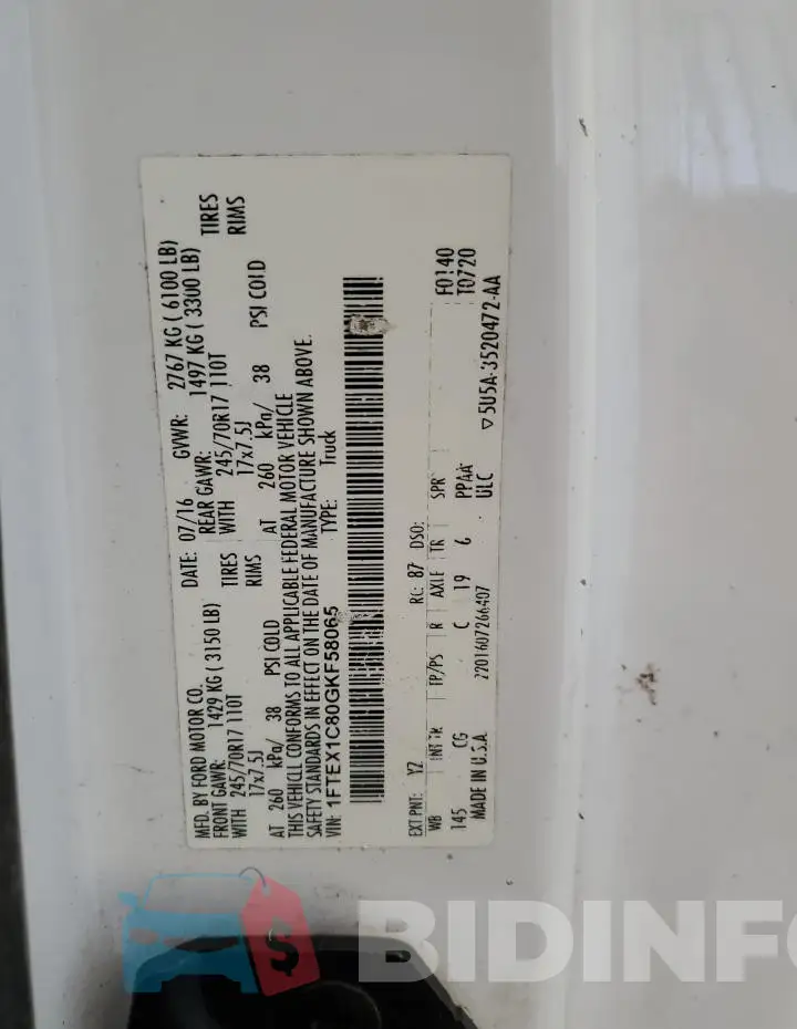 1FTEX1C80GKF58065 Photo# 12