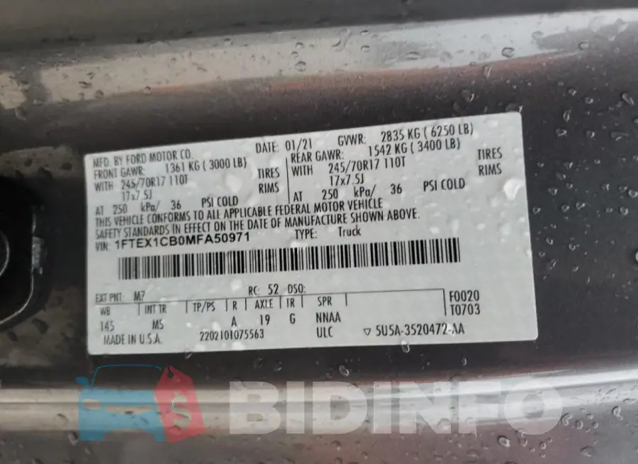 1FTEX1CB0MFA50971 Photo# 12