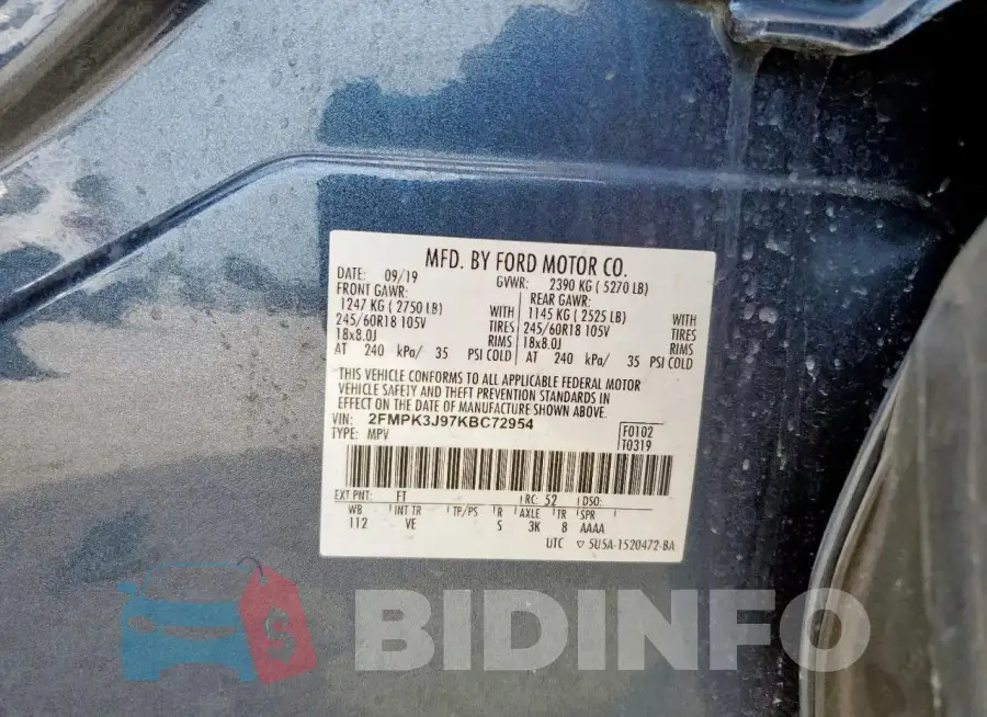 2FMPK3J97KBC72954 Photo# 13