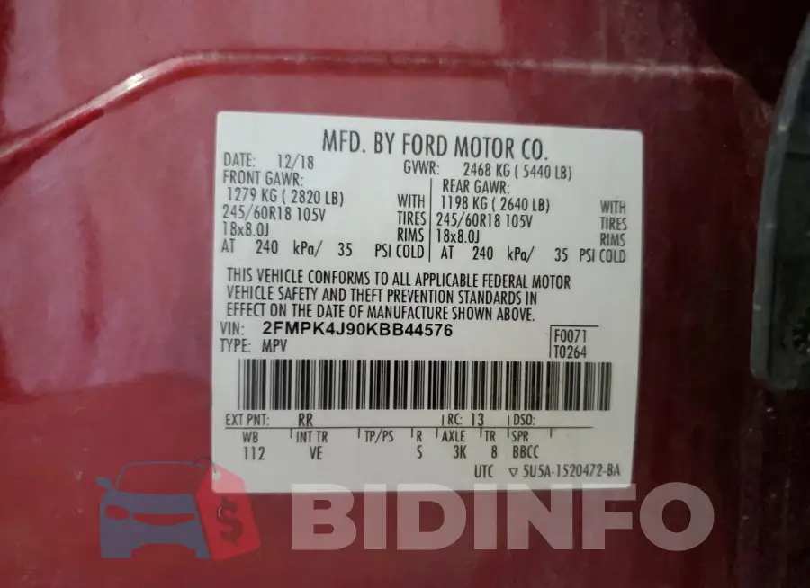 2FMPK4J90KBB44576 Photo# 14