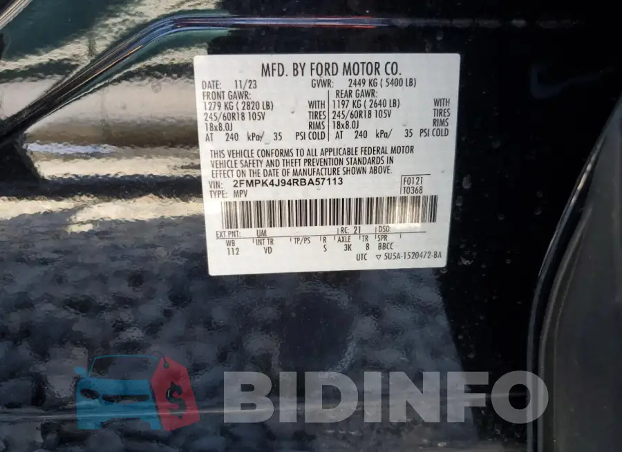 2FMPK4J94RBA57113 Photo# 13