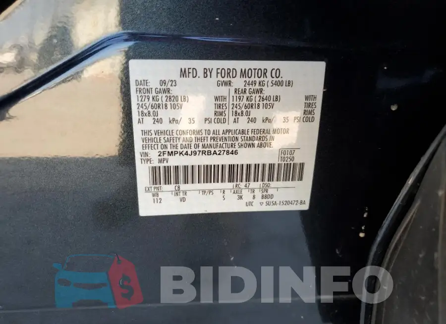 2FMPK4J97RBA27846 Photo# 13