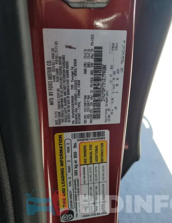 3FA6P0H70GR299089 Photo# 12