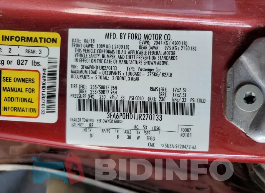3FA6P0HD1JR270133 Photo# 12