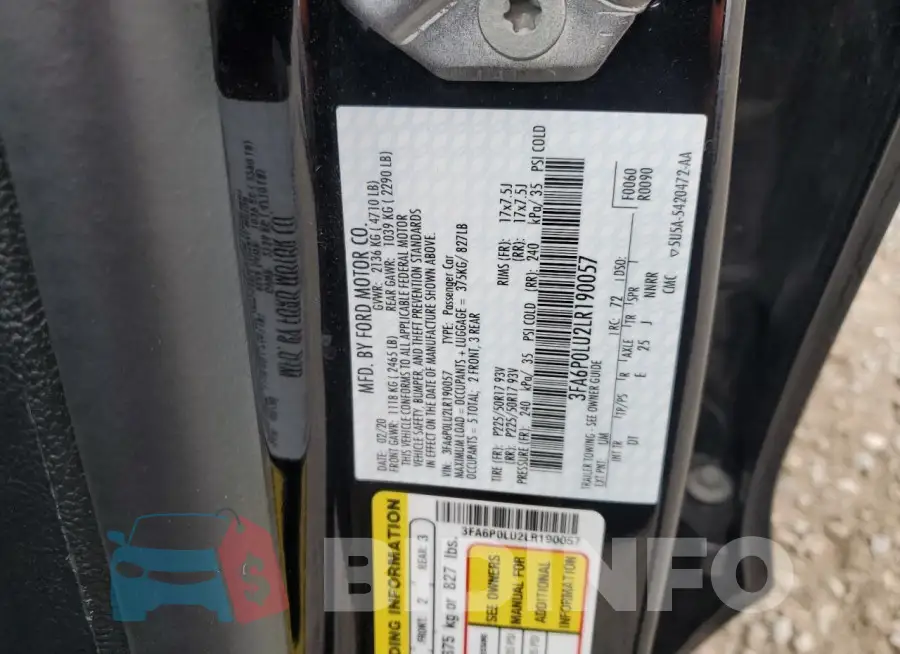 3FA6P0LU2LR190057 Photo# 12