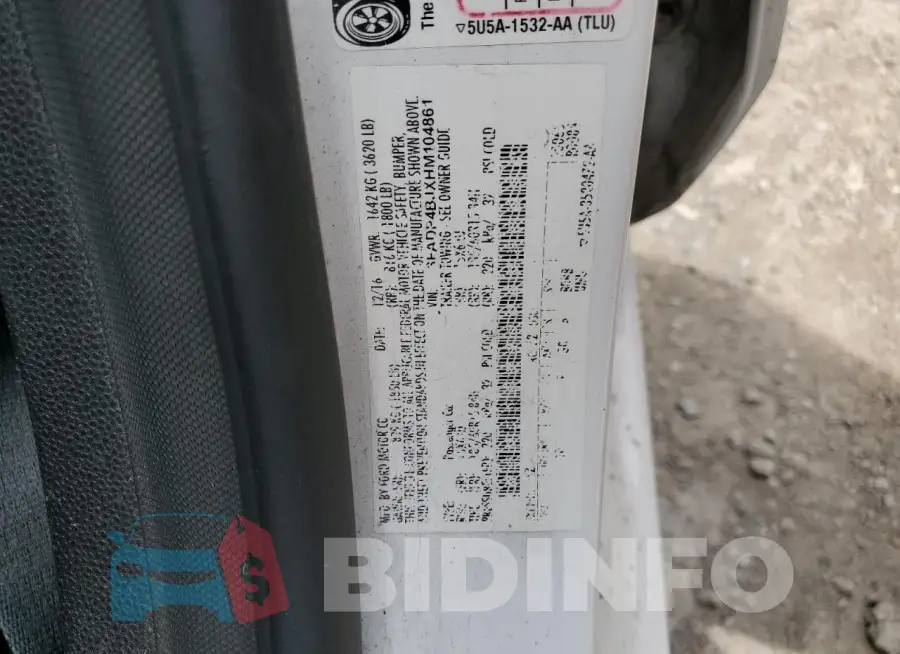 3FADP4BJXHM104861 Photo# 12