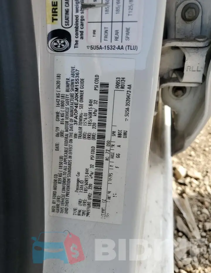 3FADP4EJ0KM155367 Photo# 13