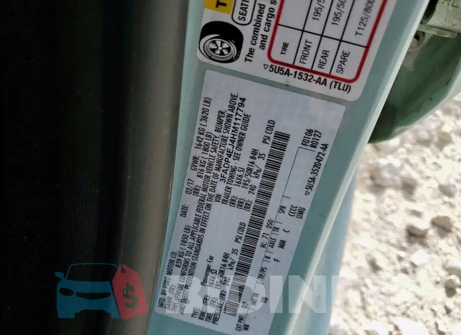3FADP4EJ4HM117794 Photo# 12
