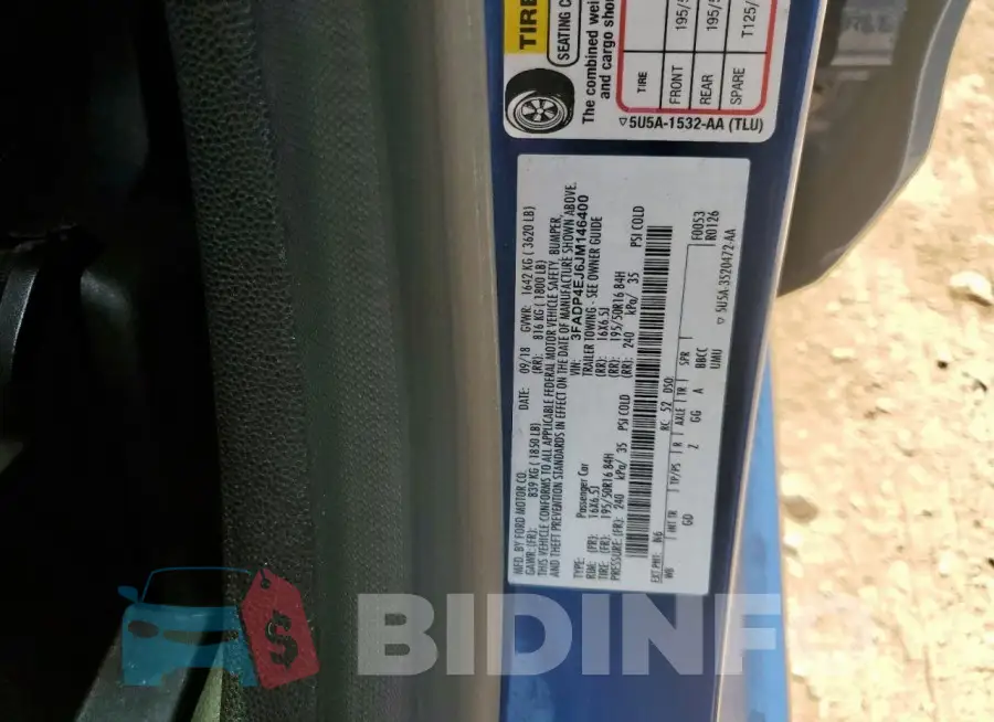 3FADP4EJ6JM146400 Photo# 13