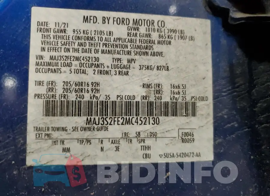 MAJ3S2FE2MC452130 Photo# 13