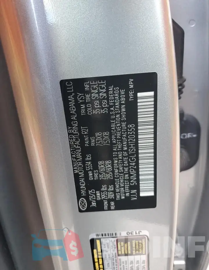 5NMP24GL1SH120358 Photo# 13