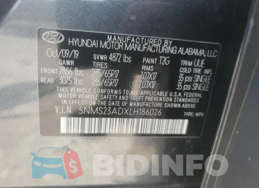 5NMS23ADXLH186026 Photo# 12