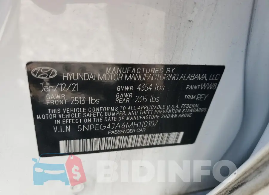 5NPEG4JA6MH110107 Photo# 12