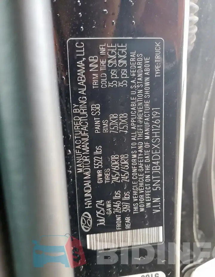 5NTJB4DEXSH126191 Photo# 12