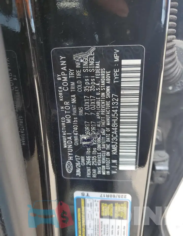 KM8J3CA48HU541327 Photo# 13