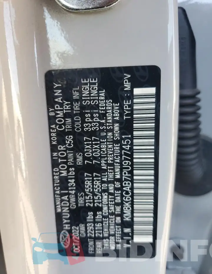 KM8K6CAB7PU977451 Photo# 13