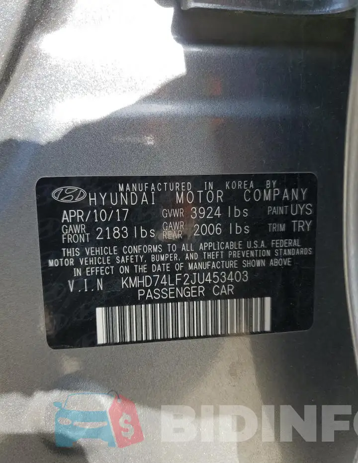 KMHD74LF2JU453403 Photo# 12