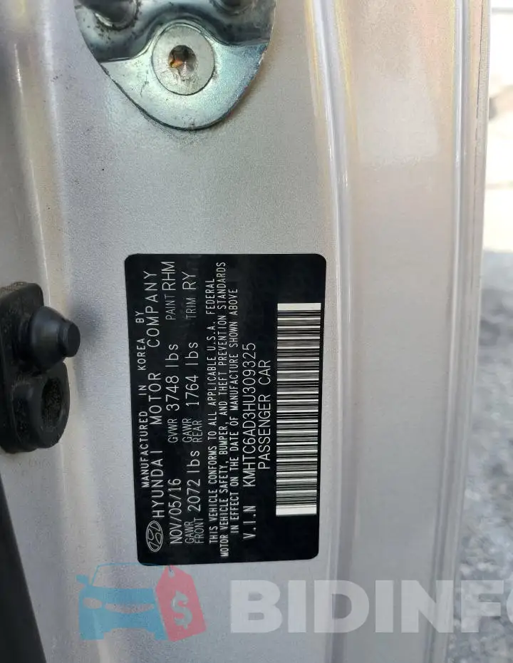 KMHTC6AD3HU309325 Photo# 12