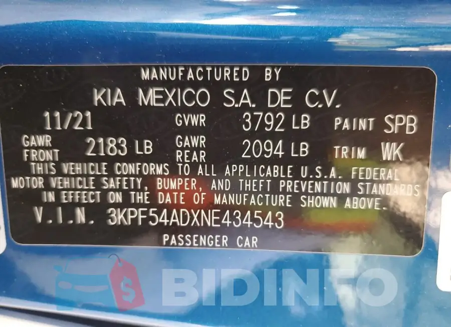 3KPF54ADXNE434543 Photo# 12