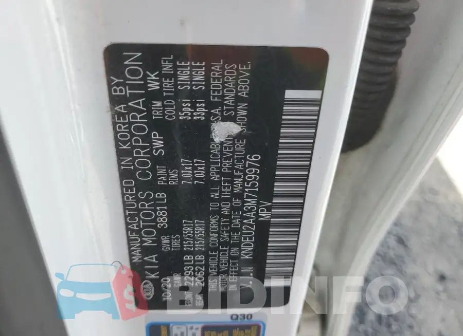 KNDEU2AA3M7159976 Photo# 13