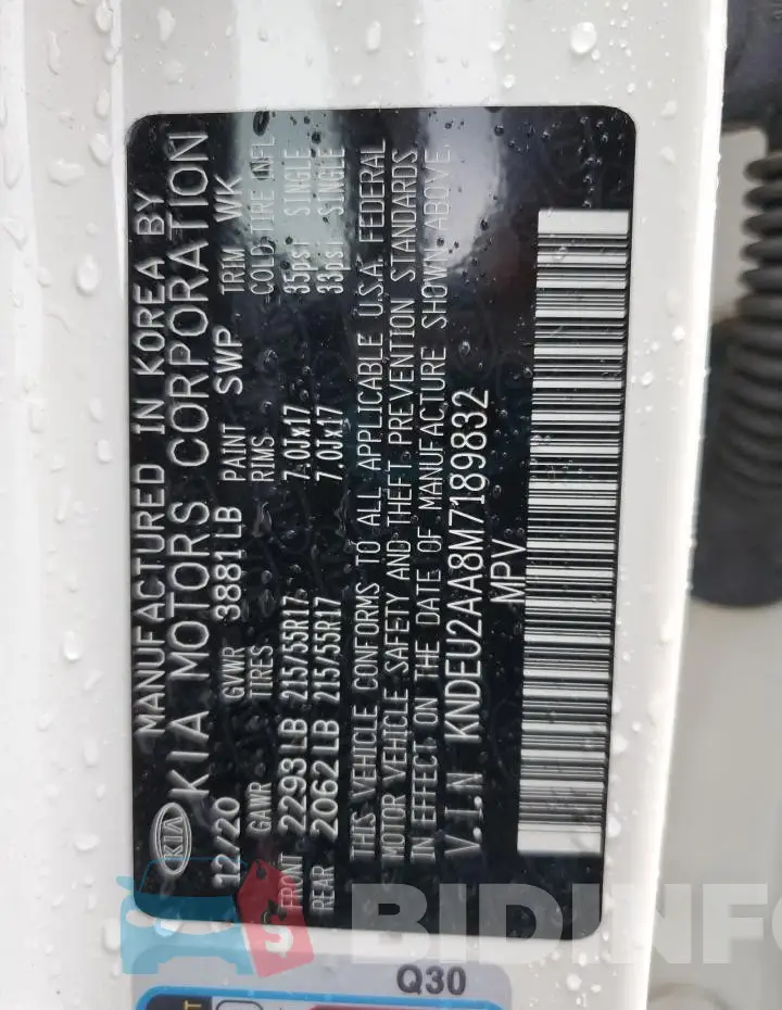 KNDEU2AA8M7189832 Photo# 13