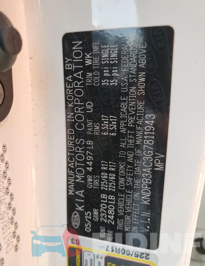 KNDPB3AC3G7811943 Photo# 13