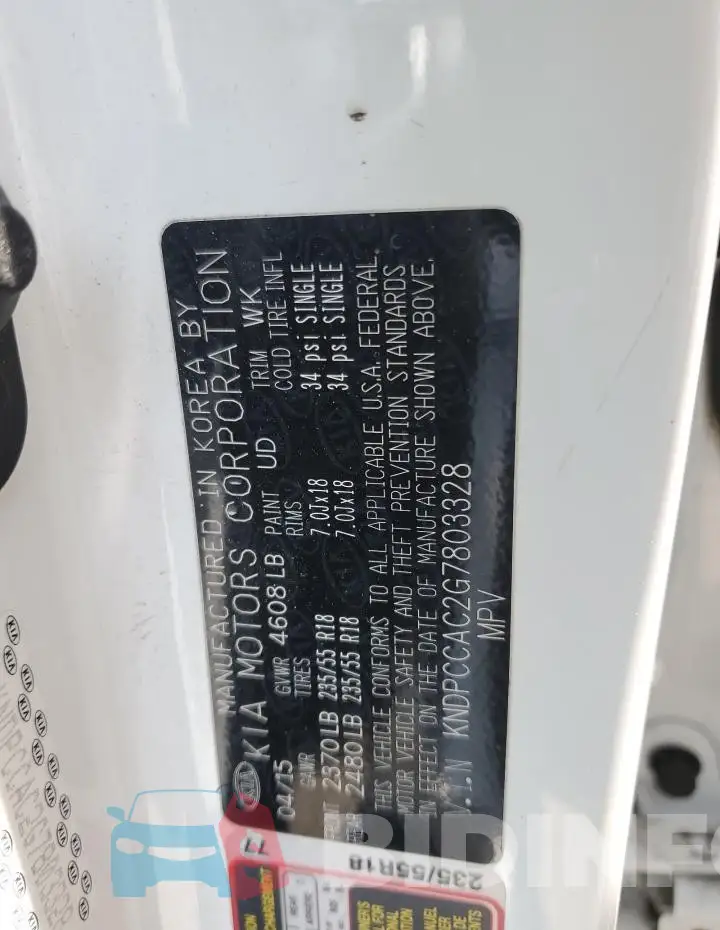 KNDPCCAC2G7803328 Photo# 12