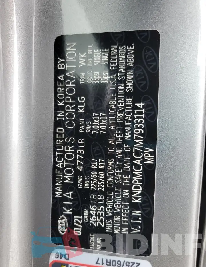 KNDPMCAC7M7933114 Photo# 13