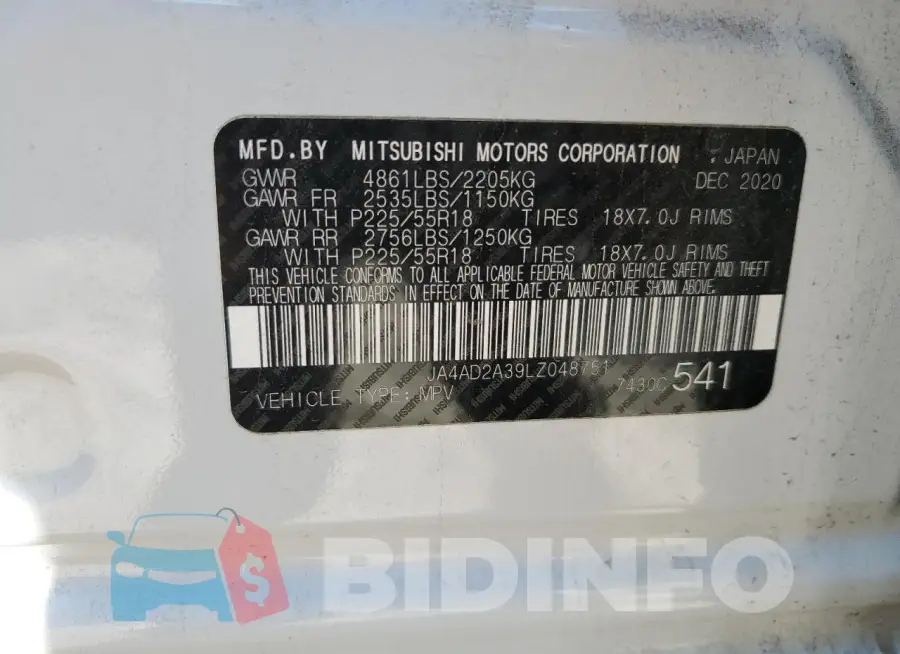 JA4AD2A39LZ048751 Photo# 12