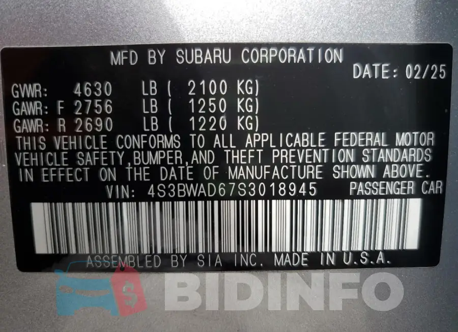 4S3BWAD67S3018945 Photo# 13