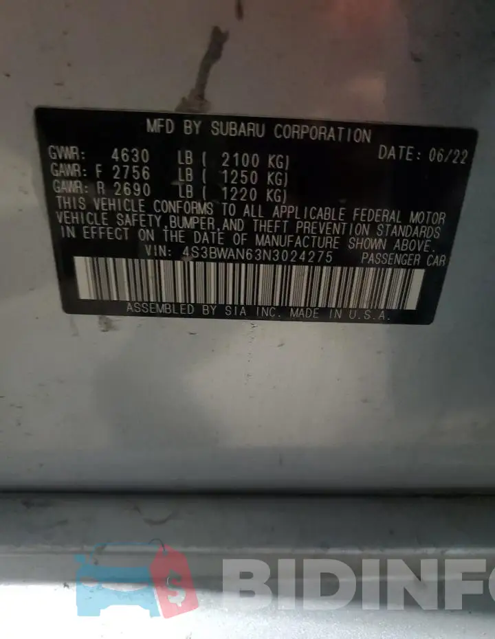 4S3BWAN63N3024275 Photo# 12