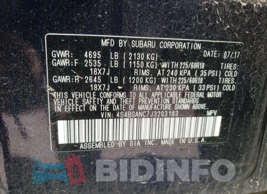 4S4BSANC7J3203183 Photo# 13