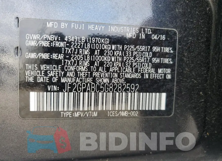 JF2GPABC5G8282592 Photo# 13