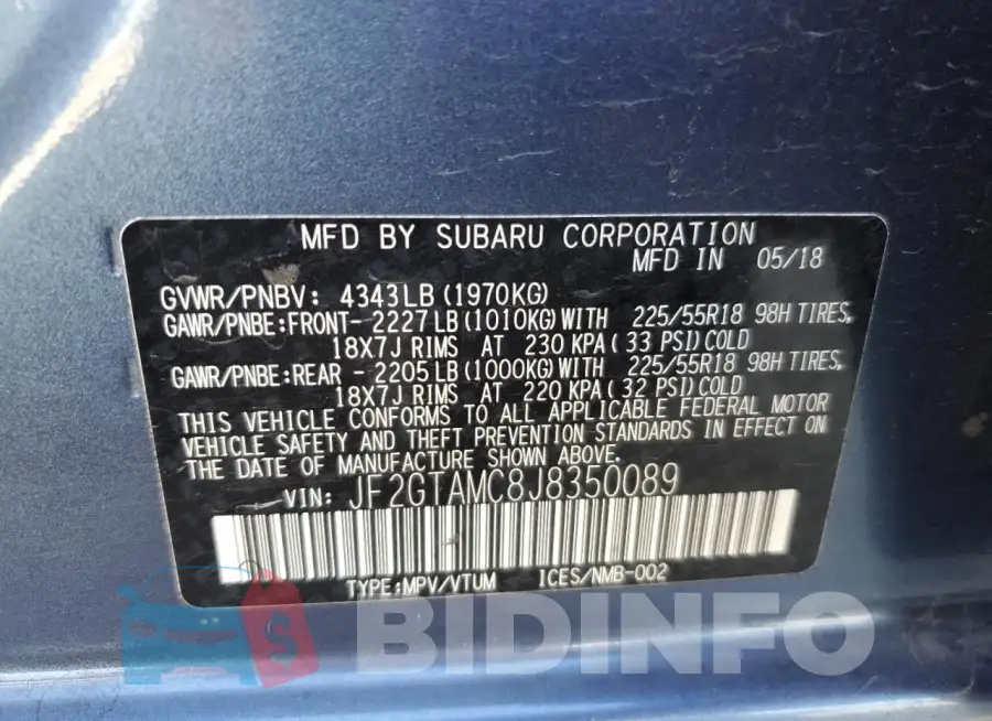 JF2GTAMC8J8350089 Photo# 13