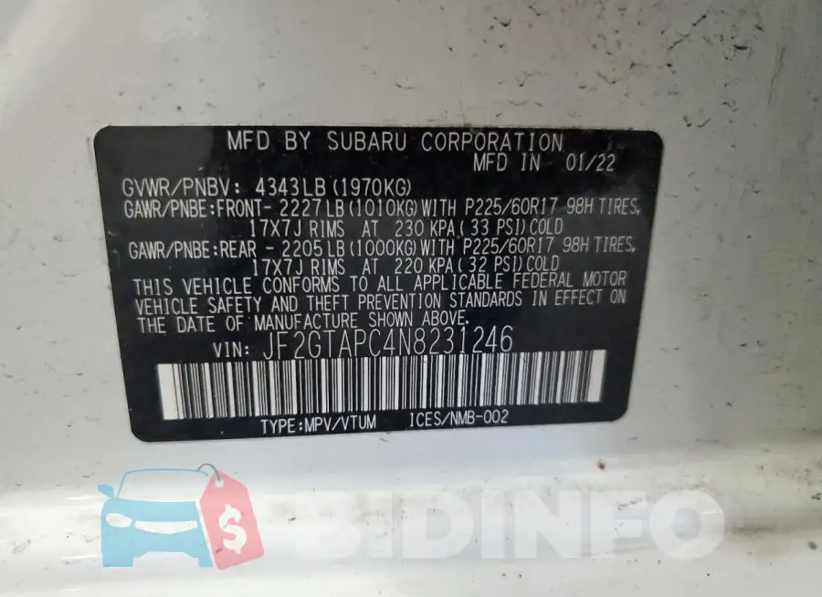 JF2GTAPC4N8231246 Photo# 13