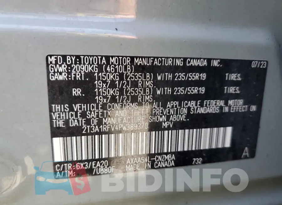 2T3A1RFV4PW389370 Photo# 13