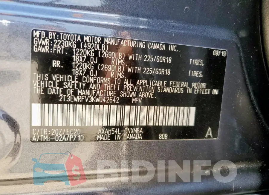 2T3EWRFV3KW042642 Photo# 12
