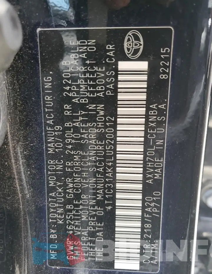 4T1C31AK4LU520012 Photo# 12