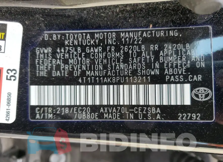 4T1T11AK8PU113211 Photo# 12