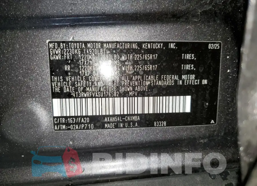 4T3RWRFVXSU176582 Photo# 13