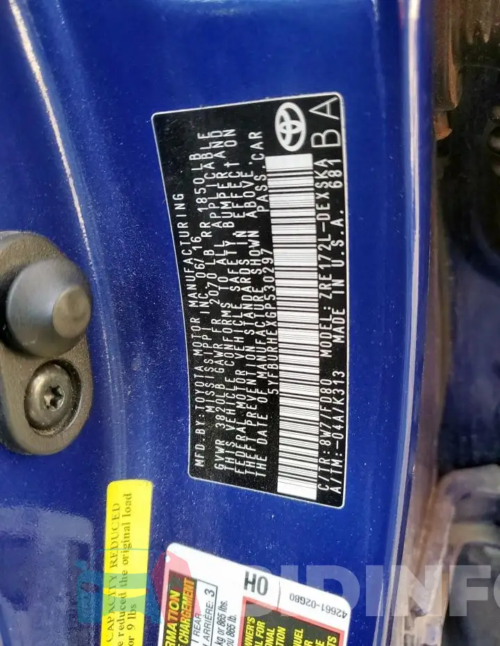 5YFBURHEXGP530297 Photo# 12