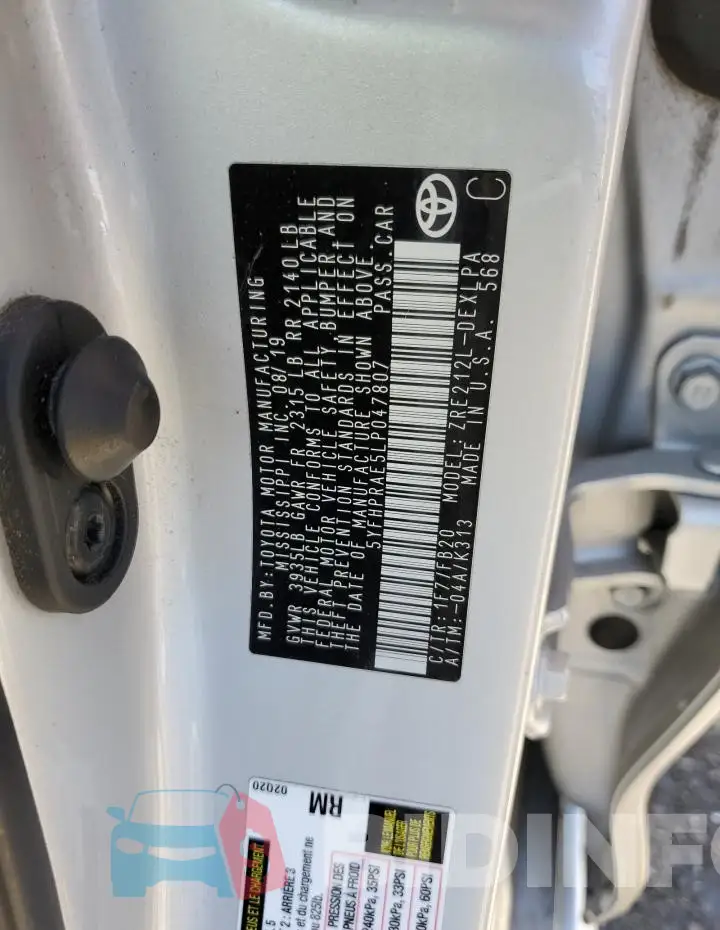 5YFHPRAE5LP047807 Photo# 12