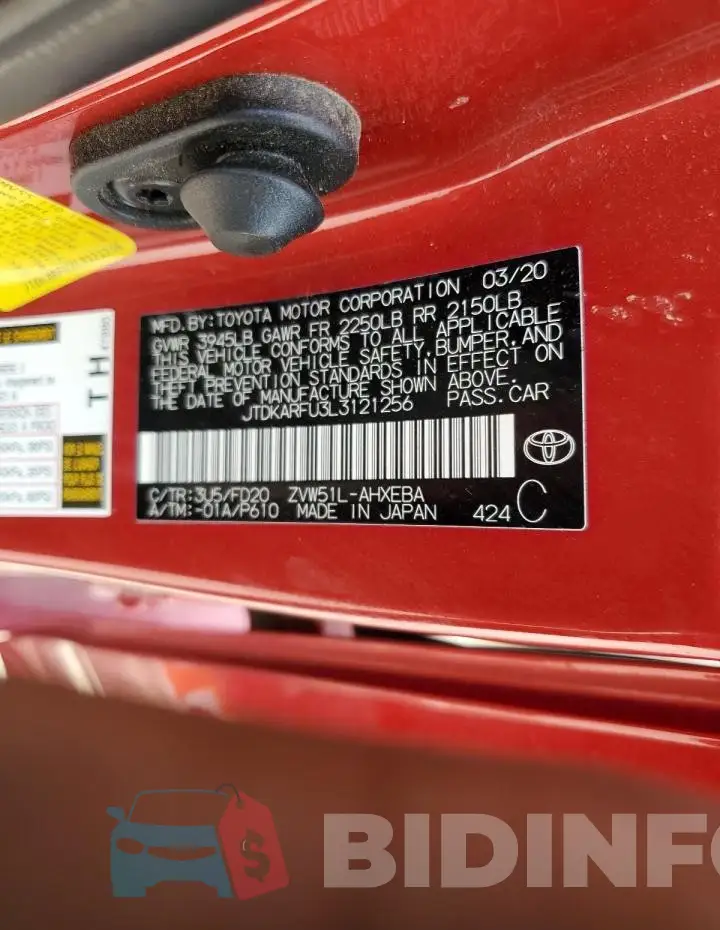 JTDKARFU3L3121256 Photo# 12