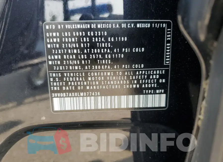 3VV0B7AX0LM077436 Photo# 13