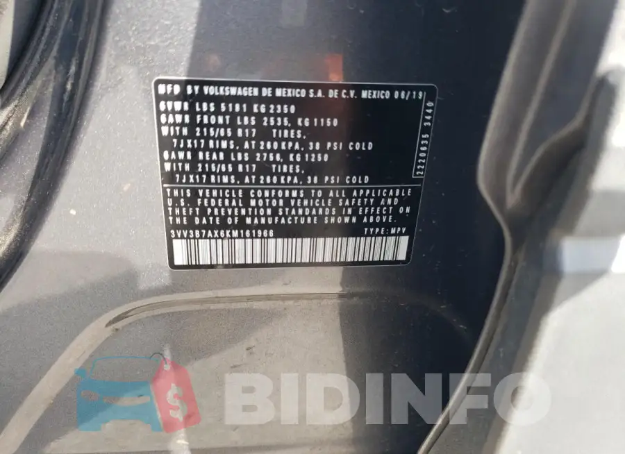 3VV3B7AX6KM161966 Photo# 13
