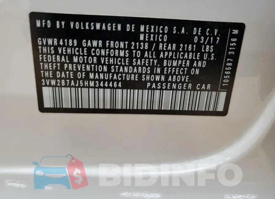 3VW2B7AJ5HM344464 Photo# 12